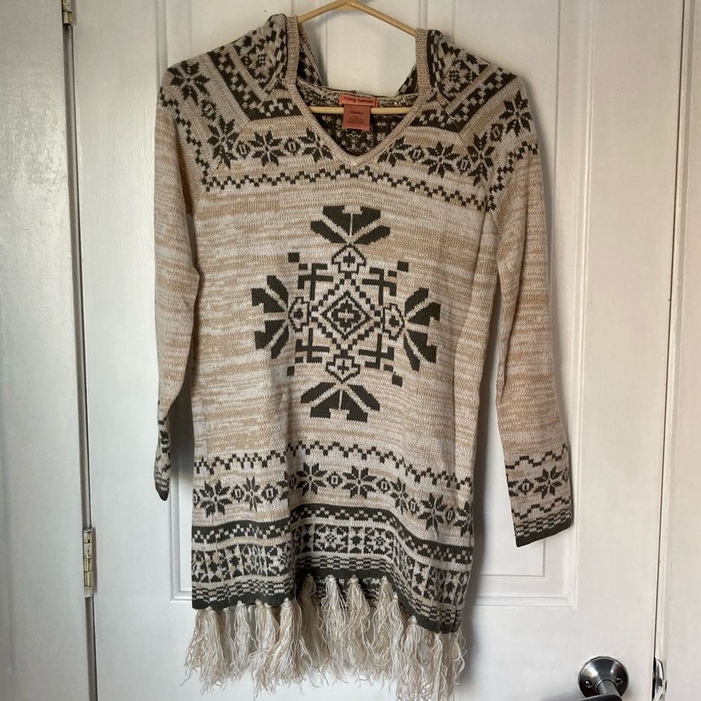 Flying Tomatoe Poncho Sweater.